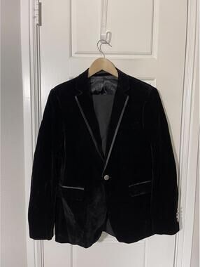 Boys Suits for Kids Size 16 Black Velvet 2 Pieces K112